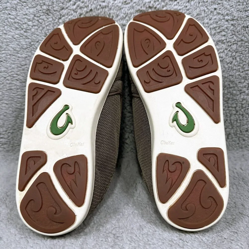 Olukai Nohea Mesh‎ Mens Size 11.5 Slip On Sneakers Shoes Mustang Lime Peel